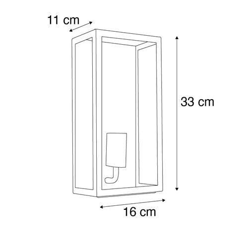 Applique Murale Extérieure Industrielle Vert Foncé Avec Verre Ip44 - Rotterdam