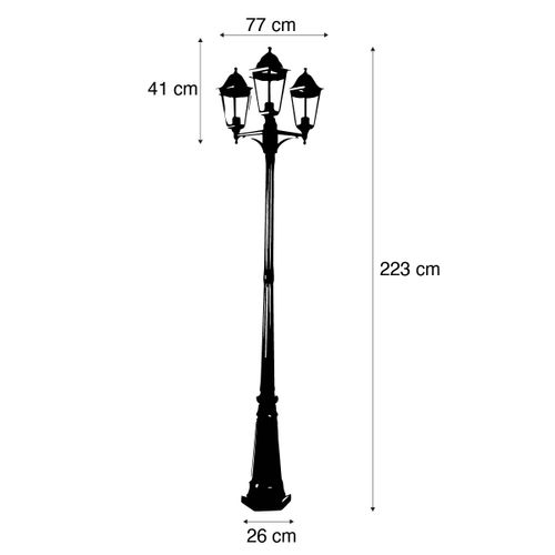Lanterne D'extérieur Rustique Vert Foncé 3 Lumières Ip44 - New Orleans