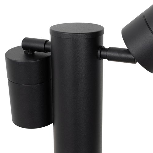 Lampadaire D’extérieur Noir 45 Cm Ip44 Réglable 2 Lumières - Duo