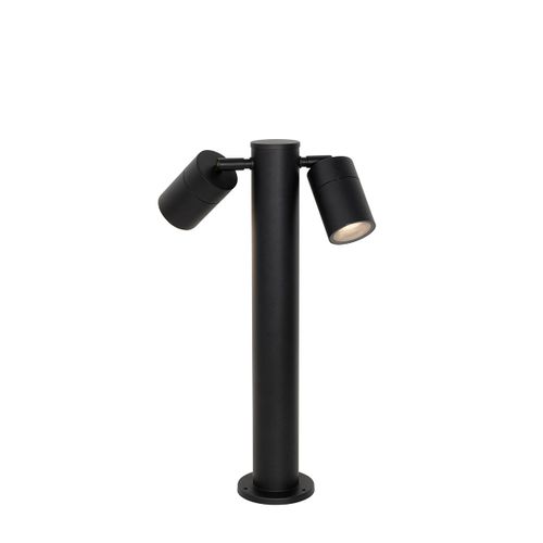 Lampadaire D’extérieur Noir 45 Cm Ip44 Réglable 2 Lumières - Duo