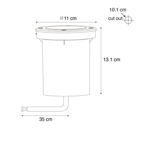 Spot De Sol Extérieur Moderne Noir 35 Mm Orientable Ip65 - Delux