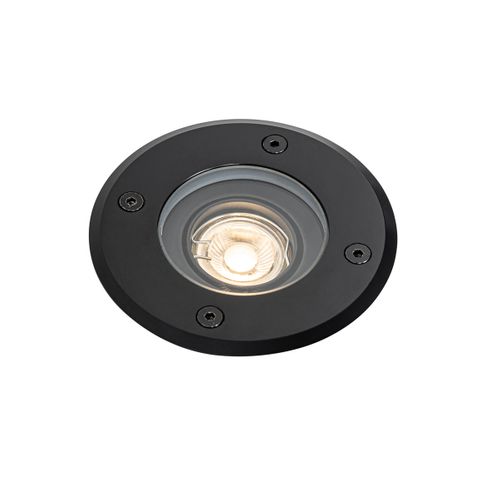 Spot De Sol Extérieur Moderne Noir 35 Mm Orientable Ip65 - Delux