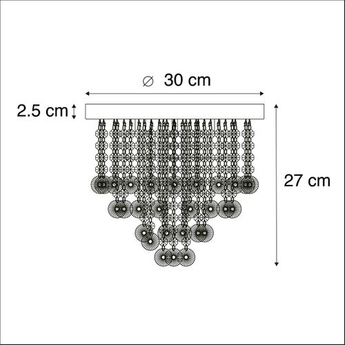 Plafonnier Intelligent Doré Avec Verre Avec 6 Wifi G9 - Medusa