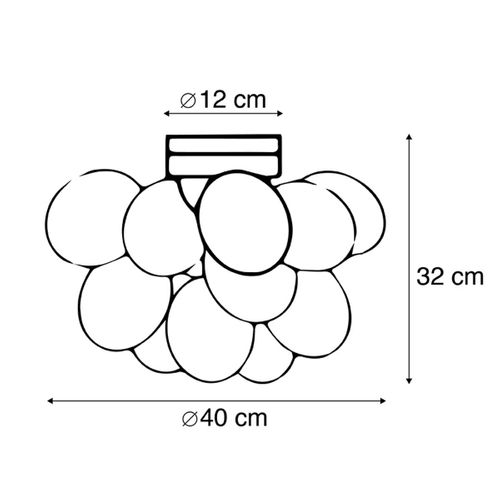 Plafonnier Intelligent Noir Avec Verre Fumé Et 4 G9 Wifi - Uvas