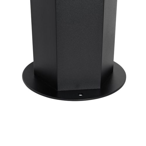 Lampe Sur Pied D'extérieur Noire Avec Abat-jour Fumé Hexagonal 50 Cm - Denmark