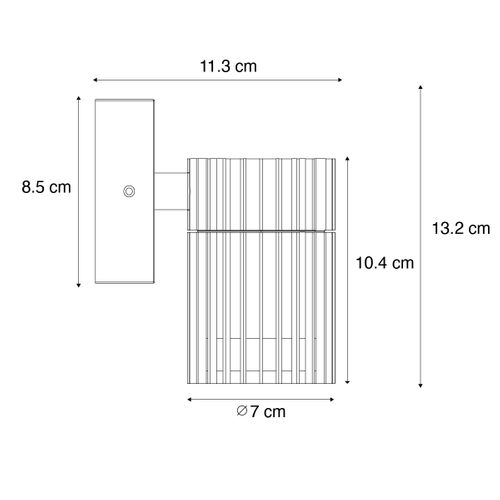 Applique Murale Design Noire Ip44 - Boris