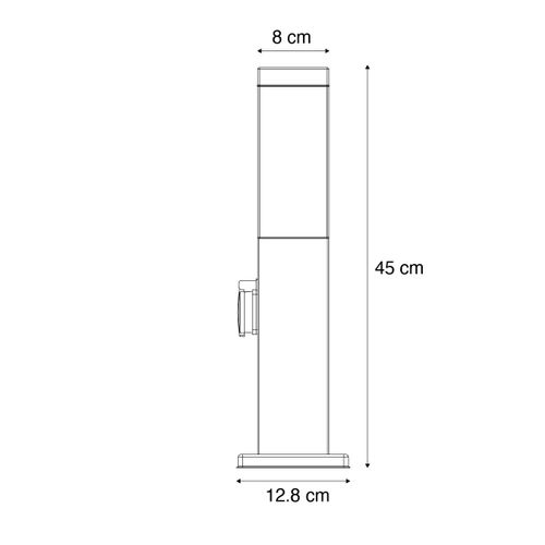 Lampe D'extérieur Brun Rouille 45 Cm Avec Prise Ip44 - Malios