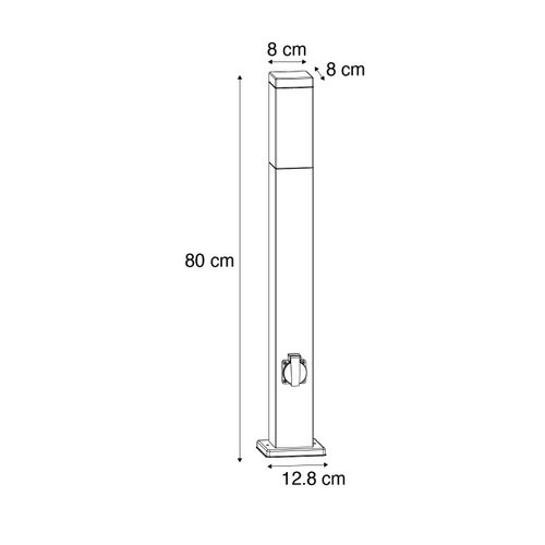 Lampe D'extérieur Brun Rouille 80 Cm Avec Prise Ip44 - Malios