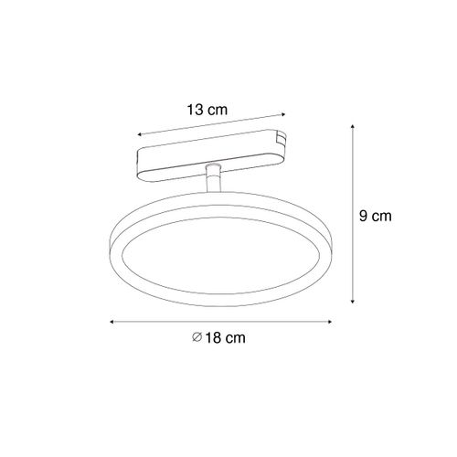 Spot Moderne Noir Pour Système De Rail Monophasé Avec LED - Magnetic Puk