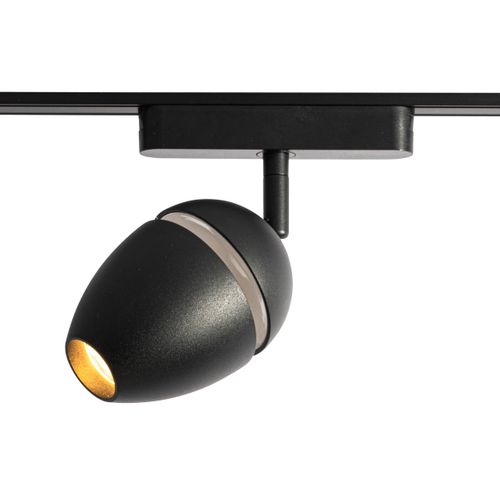 Spot Moderne Noir Pour Système De Rail Monophasé Avec LED - Magnetic Eggy