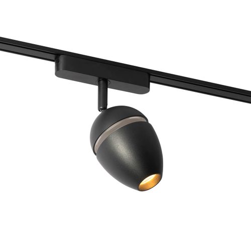 Spot Moderne Noir Pour Système De Rail Monophasé Avec LED - Magnetic Eggy