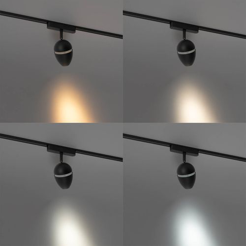 Spot Moderne Noir Pour Système De Rail Monophasé Avec LED - Magnetic Eggy