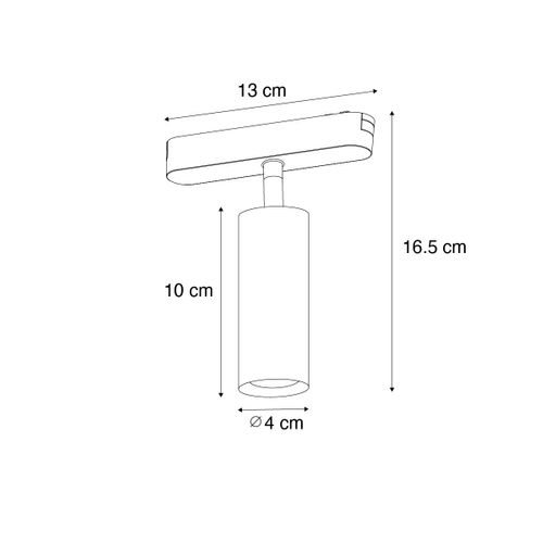 Spot Moderne Noir Pour Système De Rail Monophasé 4,5 W 3000 K - Magnetic Samson