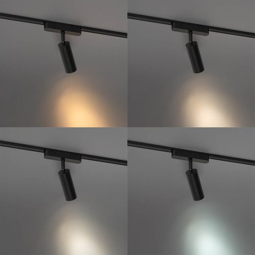 Spot Moderne Noir Pour Système De Rail Monophasé 4,5 W 3000 K - Magnetic Samson