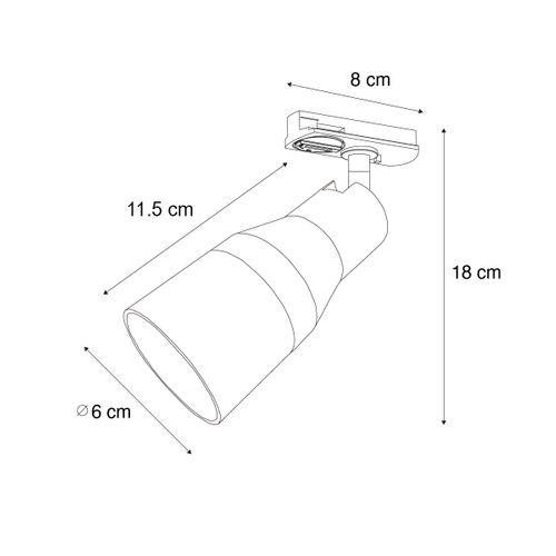Spot Moderne Beige Avec Or Pour Système Sur Rail Monophasé Gu10 50 Mm - Iconic Kohua
