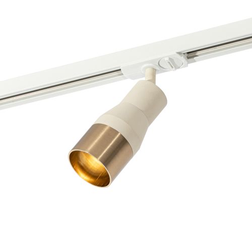 Spot Moderne Beige Avec Or Pour Système Sur Rail Monophasé Gu10 50 Mm - Iconic Kohua