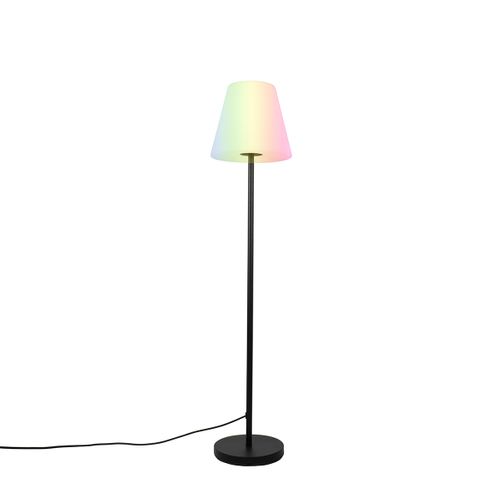 Lampadaire Intelligent Noir Avec Abat-jour Blanc 35 Cm Ip65 Avec LED - Virginia