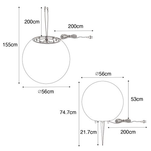 Lampe D'extérieur Intelligente Grise 56 Cm Ip44 Avec LED - Nura