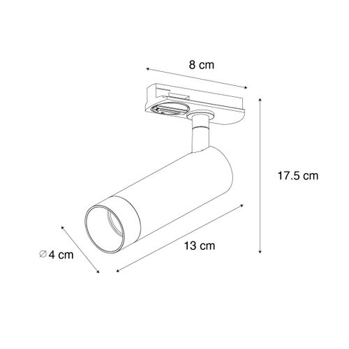 Spot Blanc Moderne Pour Système Sur Rail Monophasé 35 Mm - Iconic Jeana Luxe