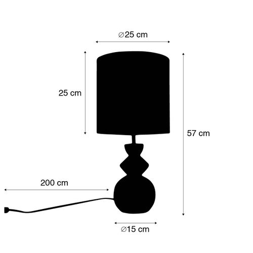 Lampe De Table Design Abat-jour En Velours Blanc Taupe Avec Or 25 Cm - Alisia