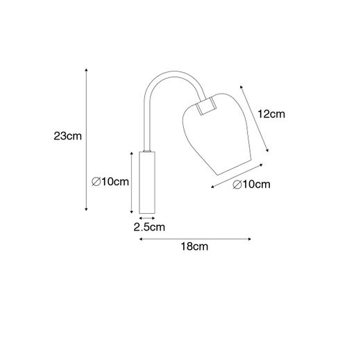 Applique Murale Intelligente Dorée Avec Verre, Wifi G9 - Elien