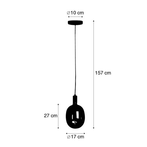 Suspension Industrielle Noire Avec LED G170 Dimmable - Facil