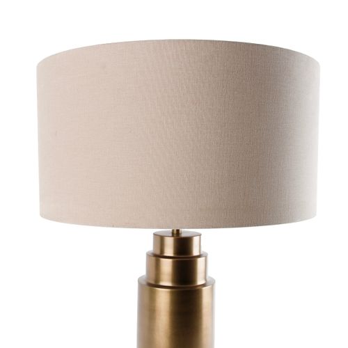 Lampe De Table En Bronze Avec Abat-jour En Tissu Marron Clair 50 Cm - Bruut