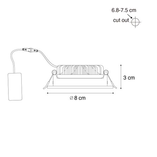 Spot Encastré Inclinable Blanc 8,2 Cm Avec LED Dimmable Jusqu’à Ip54 Ultra-plat - Pupil