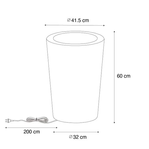 Lampadaire D'extérieur Intelligent Avec Jardinière Blanc Ip65 Avec LED Wifi A60 - Verano