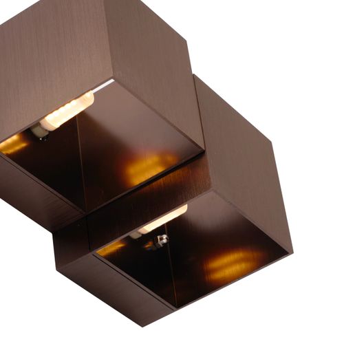 Applique Murale Moderne Bronze Foncé 2 Lumières - Transfer Double