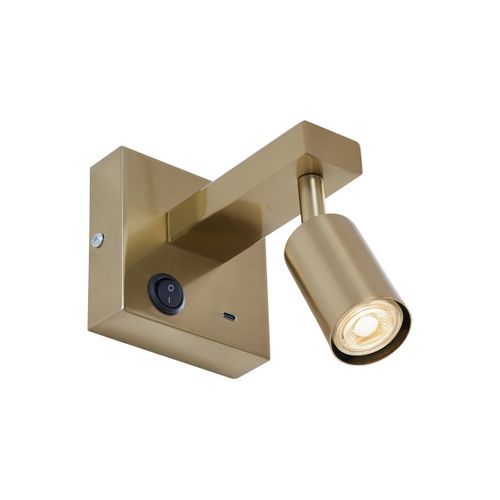 Applique Murale Moderne Dorée Avec USB-c Inclinable - Rex