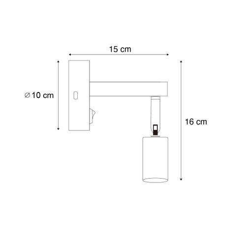 Applique Murale Moderne Dorée Avec USB-c Inclinable - Rex
