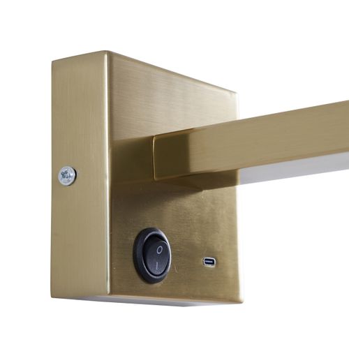 Applique Murale Moderne Dorée Avec USB-c Inclinable - Rex