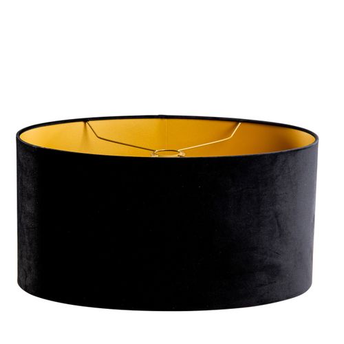 Abat-jour En Velours Noir Ovale 50/33/25