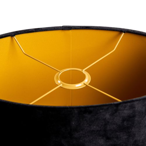 Abat-jour En Velours Noir Ovale 35/23/18