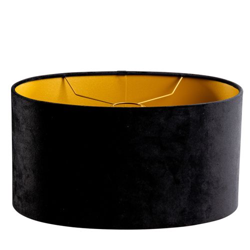 Abat-jour En Velours Noir Ovale 35/23/18