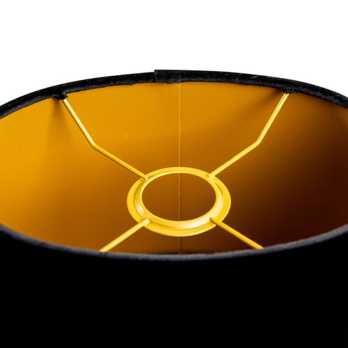 Abat-jour En Velours Noir Ovale 25/16/15