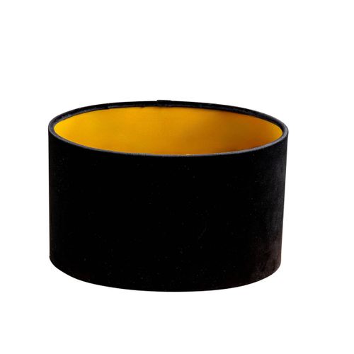 Abat-jour En Velours Noir Ovale 25/16/15