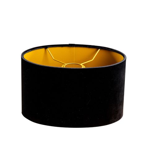 Abat-jour En Velours Noir Ovale 25/16/15