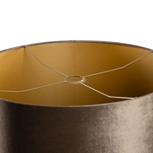 Abat-jour En Velours Marron Avec Intérieur Doré 50/50/25