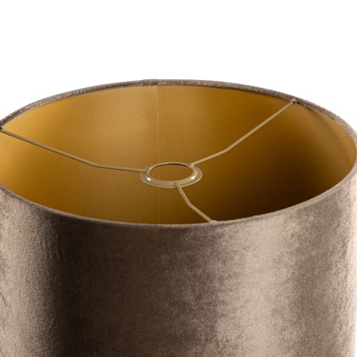Velours Lampenkap Bruin Met Gouden Binnenkant 35/35/20