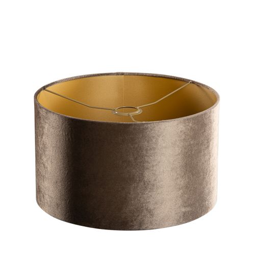 Velours Lampenkap Bruin Met Gouden Binnenkant 35/35/20