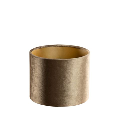 Abat-jour En Velours Bronze Avec Intérieur Doré 18/18/14