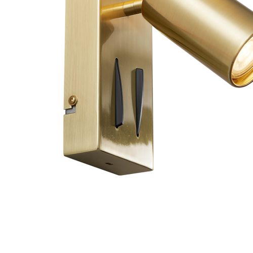 Applique Murale Moderne En Laiton 2 Lumières Réglable Avec Port USB-c - Lesly