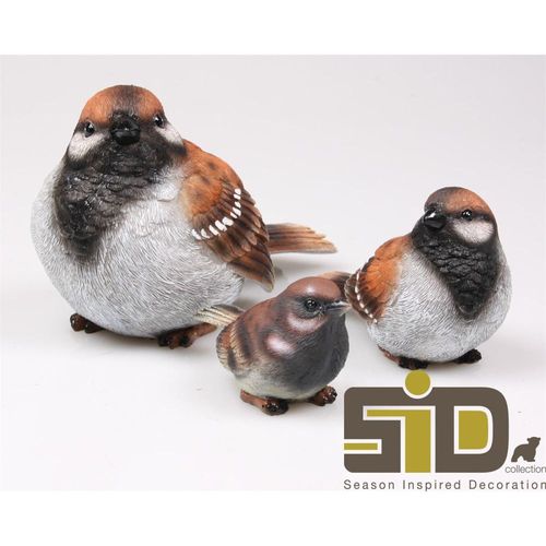 Moineau Debout En Résine 20 X 10 X 12 Cm