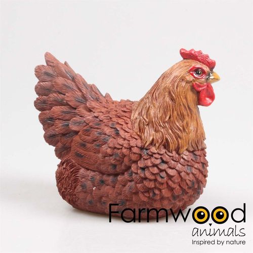Poule Couvant En Résine Coloris Brun 24 X 18 X 20 Cm