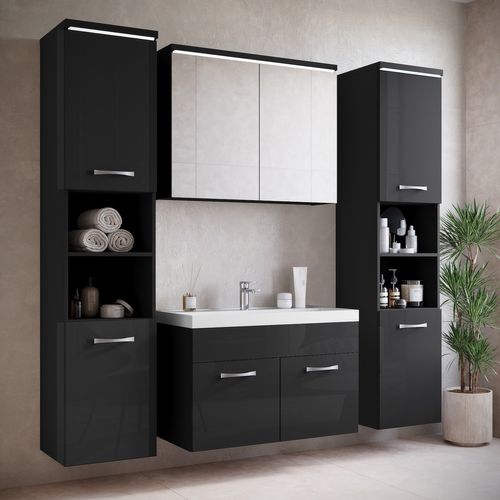 Colonne Paso Hauteur 160 Cm Noir Brillant