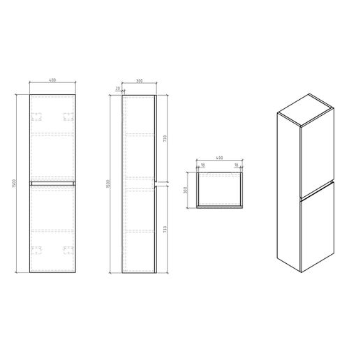 Colonne De Rangement Angela 150 Cm - Chêne