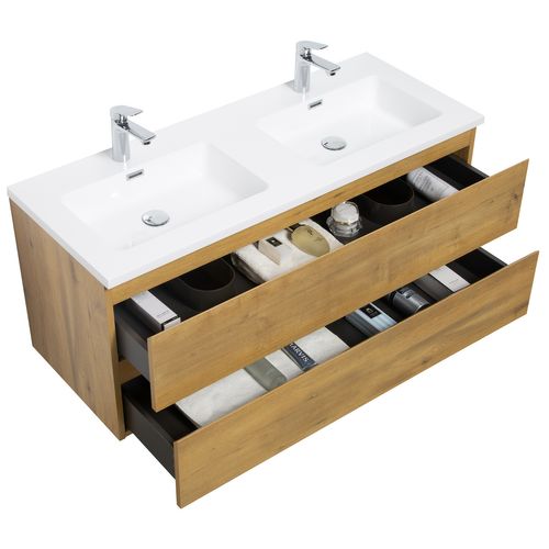 Meuble De Salle De Bain Angela 120 Cm Lavabo Chene – Armoire De Rangement Meuble Lavabo