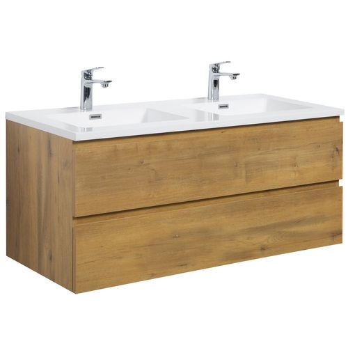 Meuble De Salle De Bain Angela 120 Cm Lavabo Chene – Armoire De Rangement Meuble Lavabo